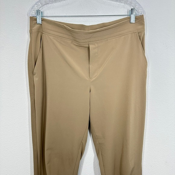 Athleta Brooklyn Ankle Pant Tan Khaki Stretch Mid Rise Cropped Size 12 Casual - Picture 3 of 7